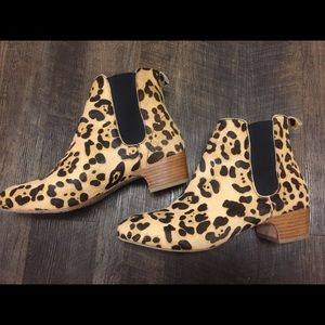 Cheetah fur booties, perfect condition